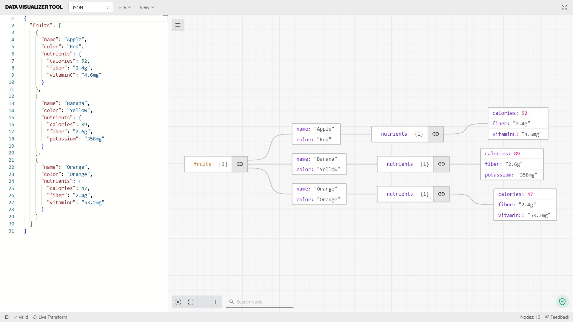 DATA VISUALIZER editor preview